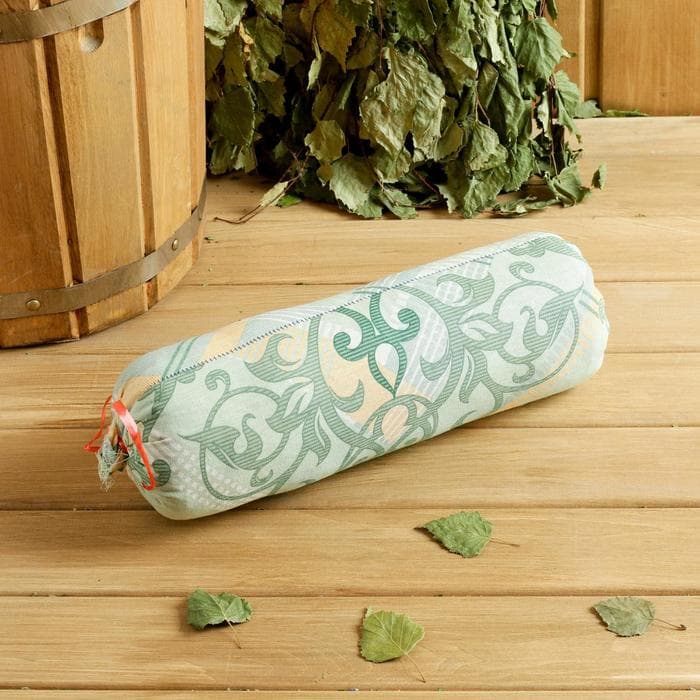 Подушка-валик со стружкой можжевельника, сувенирный, 10×28 см, МИКС