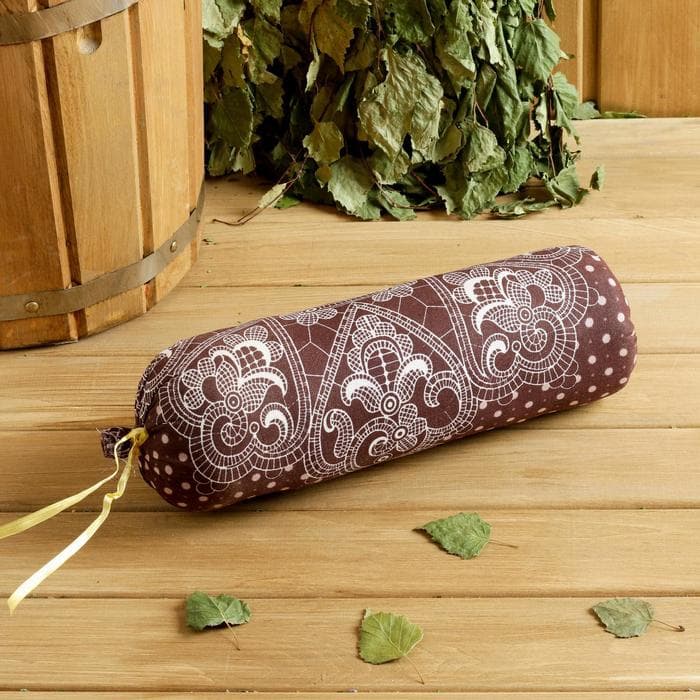 Подушка-валик со стружкой можжевельника, сувенирный, 10×28 см, МИКС