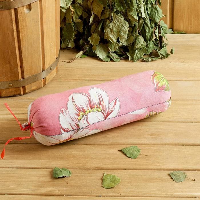 Подушка-валик со стружкой можжевельника, сувенирный, 10×28 см, МИКС