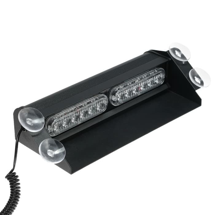 Сигнальный стробоскоп под лобовое стекло 12 LED, 12 В, 9 режимов, красно-синий