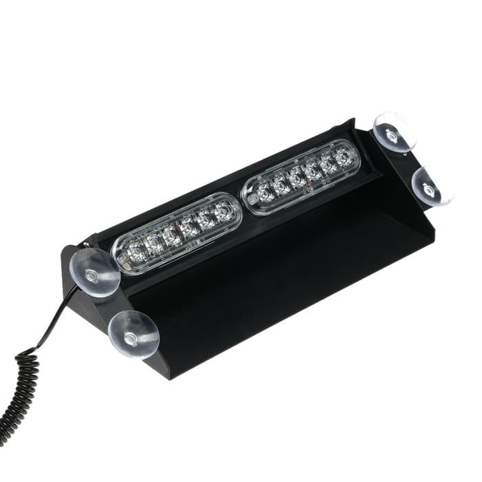 Сигнальный стробоскоп под лобовое стекло 12 LED, 12 В, 9 режимов, красно-синий