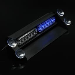 Сигнальный стробоскоп под лобовое стекло 12 LED, 12 В, 9 режимов, красно-синий