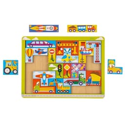 Головоломка тетрис Лесная мастерская «Транспорт», 19 деталей