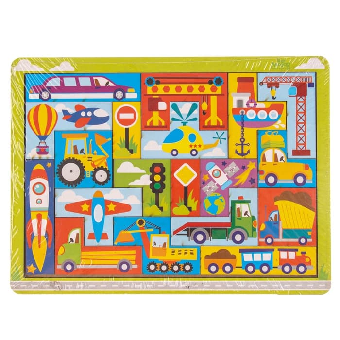 Головоломка тетрис Лесная мастерская «Транспорт», 19 деталей