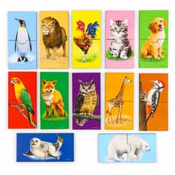 Пазл двойной Лесная мастерская «Животные», головоломка, 12 пазлов, 24 детали