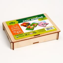 Пазл двойной Лесная мастерская «Животные», головоломка, 12 пазлов, 24 детали