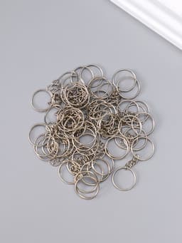 Основа для брелока кольцо металл с цепочкой, серебро d=1.8 см, для цепочки 1.8 см, набор 60 шт.