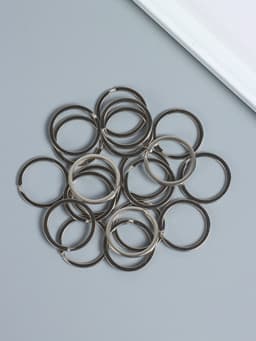 Основа для брелока кольцо плоское металл серебро 3×3 см, набор 20 шт.