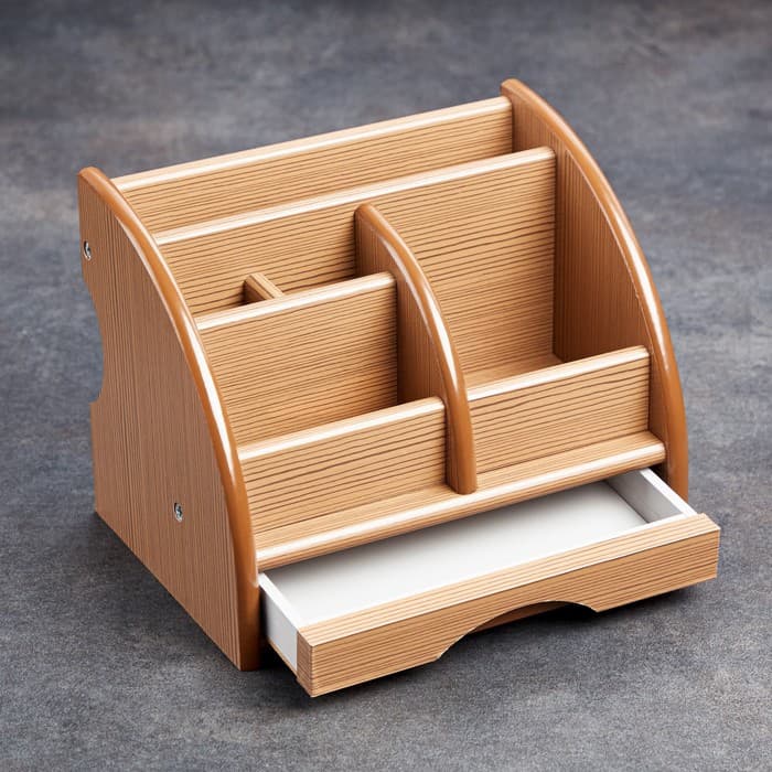 Органайзер 5 секций, 1 выдвижной ящик, серия Ясень шимо, 20×16.5×15.5 см, МИКС