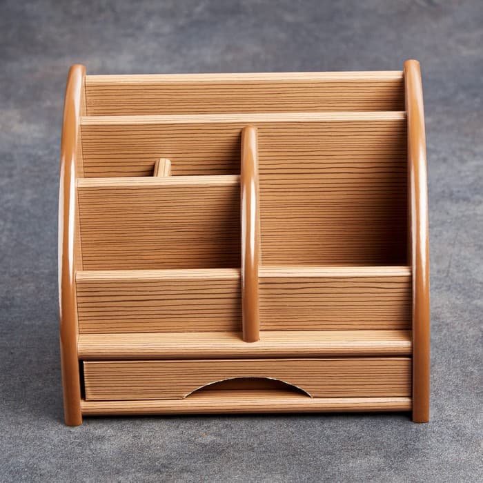 Органайзер 5 секций, 1 выдвижной ящик, серия Ясень шимо, 20×16.5×15.5 см, МИКС