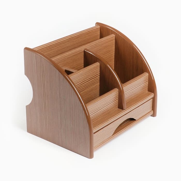 Органайзер 5 секций, 1 выдвижной ящик, серия Ясень шимо, 20×16.5×15.5 см, МИКС