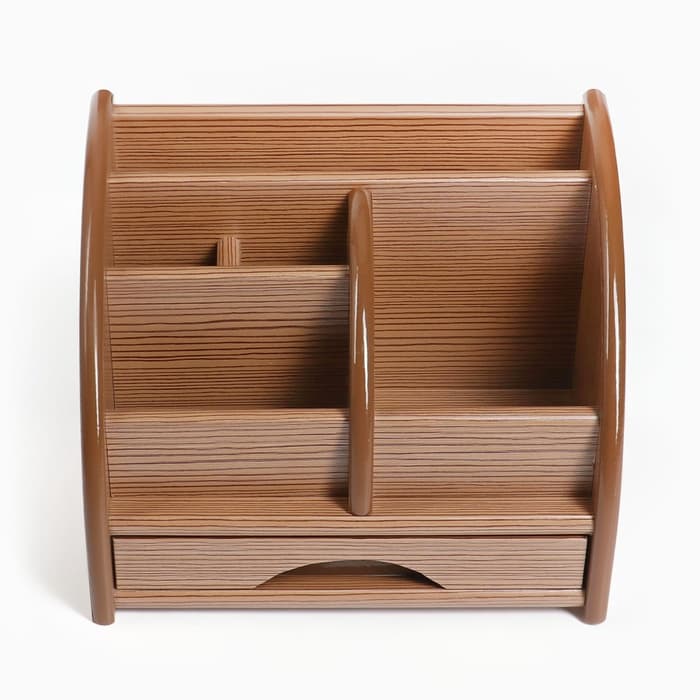 Органайзер 5 секций, 1 выдвижной ящик, серия Ясень шимо, 20×16.5×15.5 см, МИКС