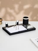 Набор настольный 4 в 1, органайзер с визитницей, черное дерево