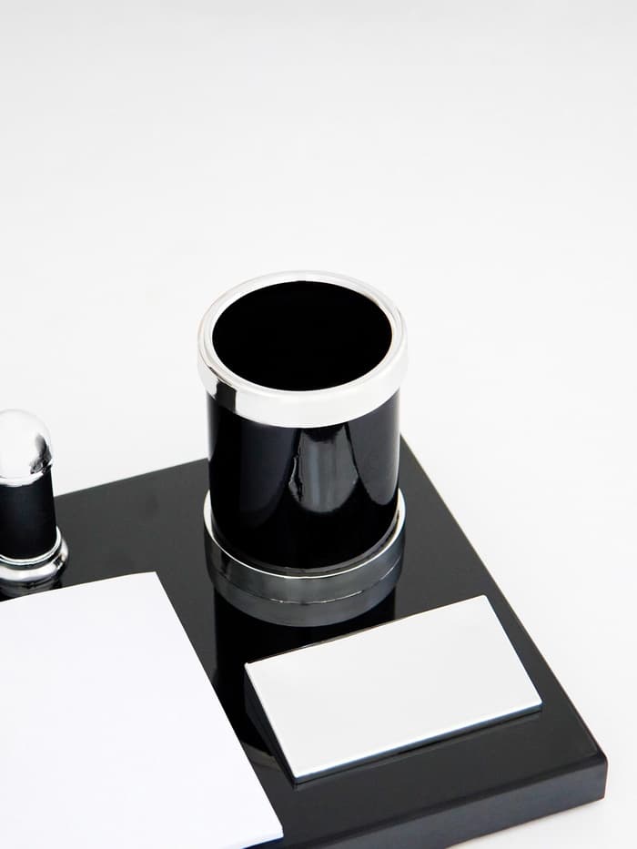 Набор настольный 4 в 1, органайзер с визитницей, черное дерево