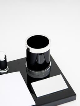 Набор настольный 4 в 1, органайзер с визитницей, черное дерево