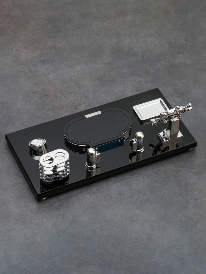 Набор настольный, органайзер 6 в 1 (часы, блок для бумаги, карандашница, визитница), 40×20×15 см