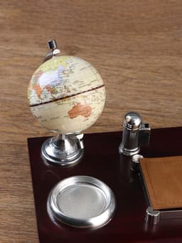 Набор настольный, органайзер 7 в 1, часы, лок для бумаги, визитница, глобус, подставка для печати, карандашница, 40×20×17, МИКС