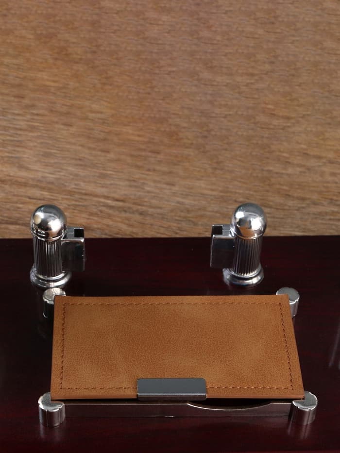 Набор настольный, органайзер 7 в 1, часы, лок для бумаги, визитница, глобус, подставка для печати, карандашница, 40×20×17, МИКС