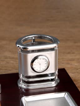 Набор настольный, органайзер 7 в 1, часы, лок для бумаги, визитница, глобус, подставка для печати, карандашница, 40×20×17, МИКС