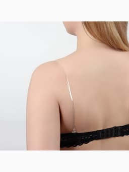 Лямки для бюстгальтера, силиконовые, фурнитура металл, 0.5 см, 37 см, пара, прозрачные