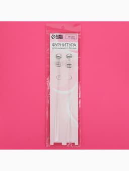 Лямки для бюстгальтера, силиконовые, фурнитура металл, 0.5 см, 37 см, пара, прозрачные