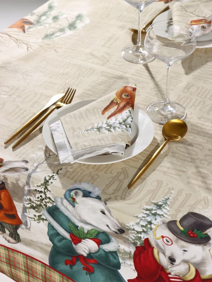 Кухонный набор новогодний «Этель» Winter holidays: скатерть 150×180 см ±3 см с ГМВО, салфетка 40×40 см - 8 шт.