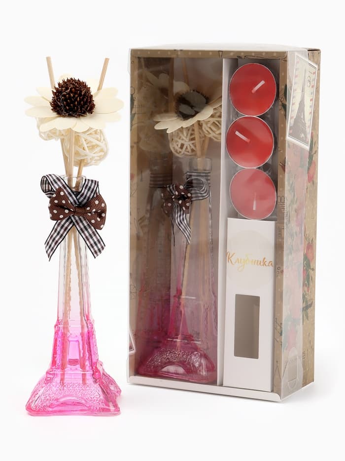 Набор подарочный «Париж» (диффузор и свечи) клубника, «Богатство Аромата»