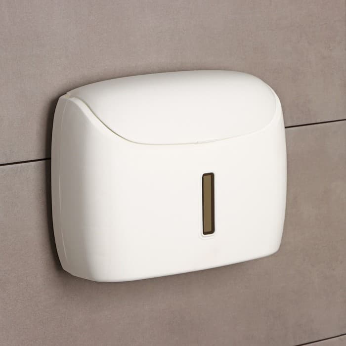 Диспенсер для бумажных полотенец в листах, пластик, 27×11.5×21 см, белый