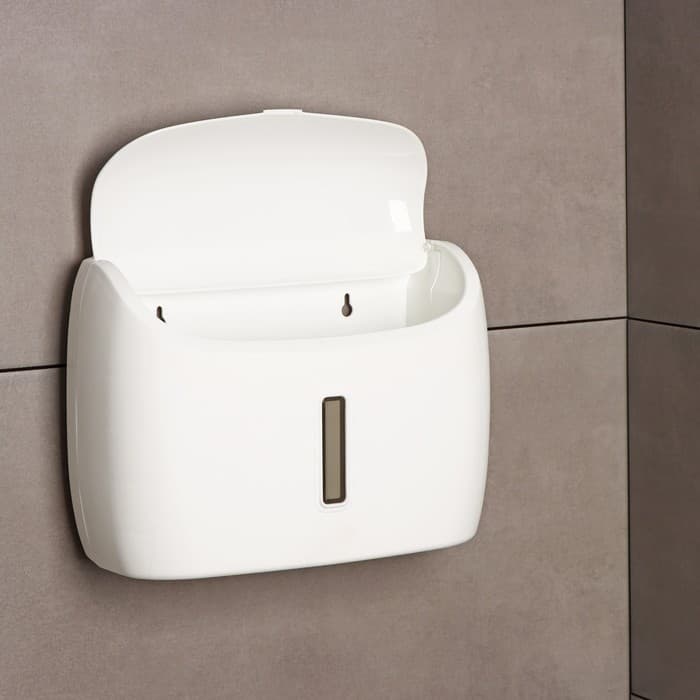 Диспенсер для бумажных полотенец в листах, пластик, 27×11.5×21 см, белый