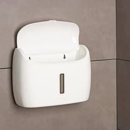 Диспенсер для бумажных полотенец в листах, пластик, 27×11.5×21 см, белый