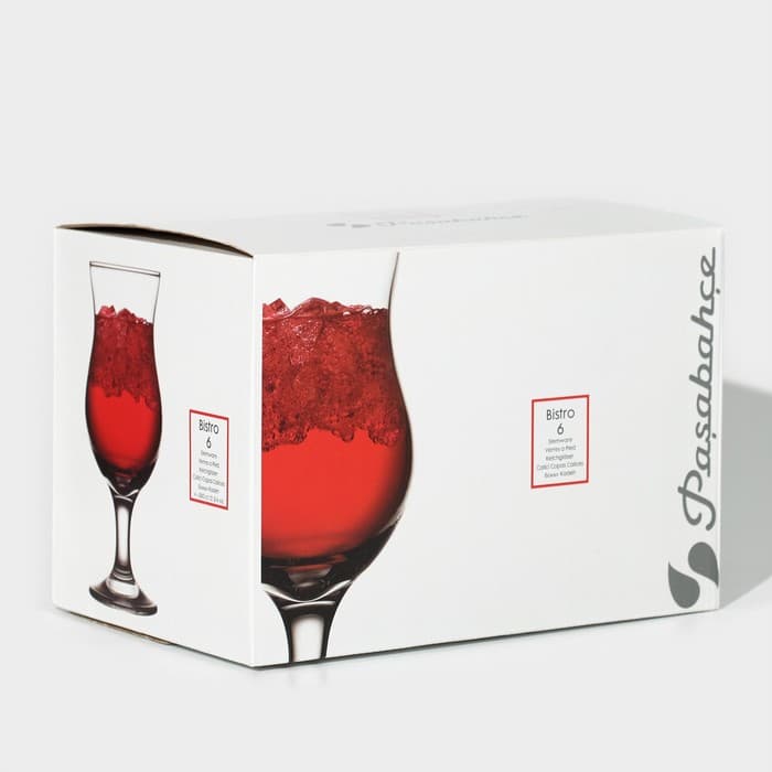 Бокалы для коктейля Paşabahçe Bistro, 380 мл, набор 6 шт., стекло, прозрачные