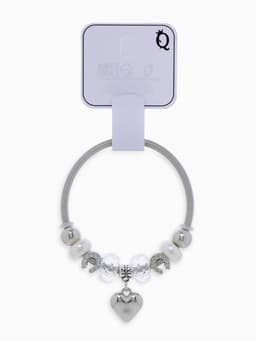 Браслет с шармами «Марджери. Сердце и подкова», d=6.5 см, белый в серебре