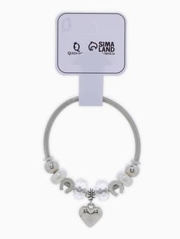 Браслет с шармами «Марджери. Сердце и подкова», d=6.5 см, белый в серебре