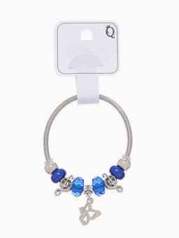 Браслет с шармами «Марджери. Бабочка», d=6.5 см, синий в серебре