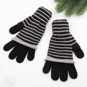 Перчатки женские, чёрные, размер 18