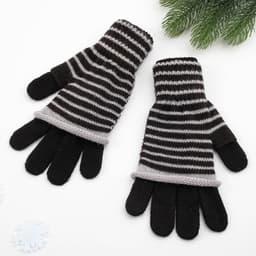 Перчатки женские, чёрные, размер 18