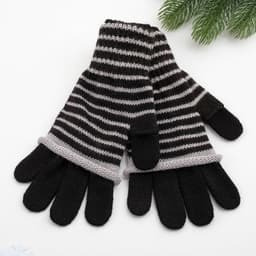 Перчатки женские, чёрные, размер 18