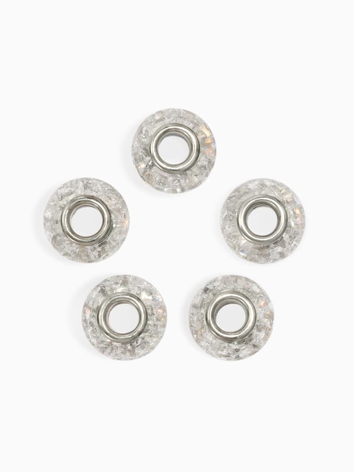 Шарм бусина «Сахарный кварц», белая в серебре