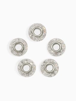 Шарм бусина «Сахарный кварц», белая в серебре