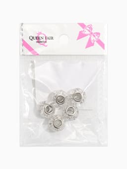 Шарм бусина «Сахарный кварц», белая в серебре