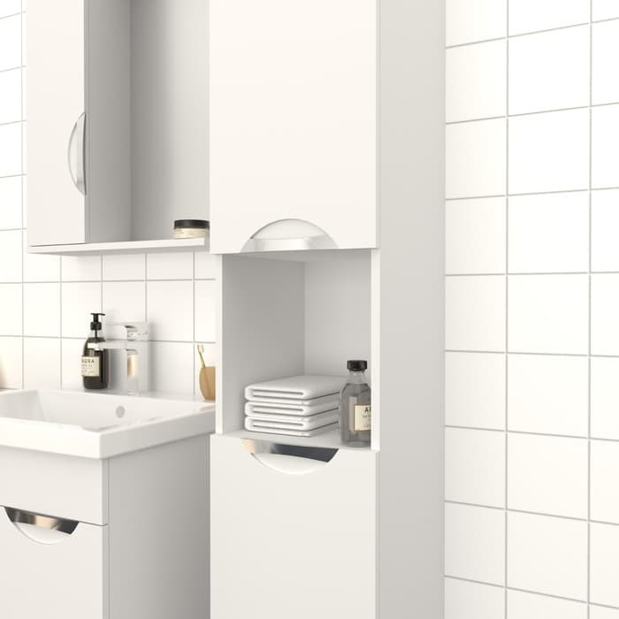 Пенал для ванной комнаты «Модерн 300», с корзиной для белья, 300×292×1900 мм, цвет белый