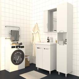 Пенал для ванной комнаты «Модерн 300», с корзиной для белья, 300×292×1900 мм, цвет белый