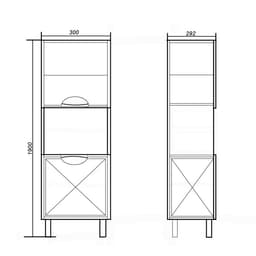 Пенал для ванной комнаты «Модерн 300», с корзиной для белья, 300×292×1900 мм, цвет белый