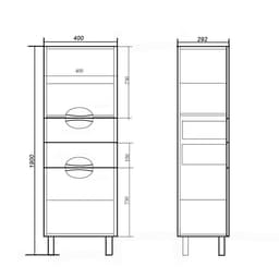 Пенал для ванной комнаты «Модерн 400», 400×292×1900 мм, цвет белый
