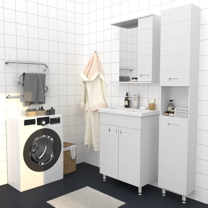 Пенал для ванной комнаты «Ника 300», 300×292×1900 мм, цвет белый