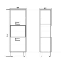 Пенал для ванной комнаты «Ника 300», 300×292×1900 мм, цвет белый