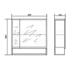 Шкаф для ванной комнаты «Аляска 60», 1 полка, 150×600×700 мм, цвет коричневый