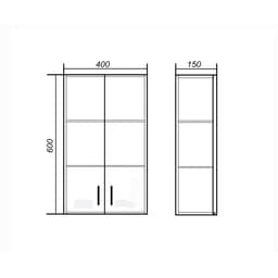 Шкаф навесной для ванной комнаты «Гармония», 400×150×600 мм, цвет белый