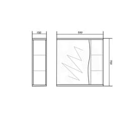 Зеркало – шкаф «Камелия», правый, 550×150×700 мм, цвет белый