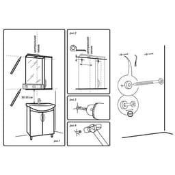 Зеркало – шкаф «Камелия», правый, 550×150×700 мм, цвет белый